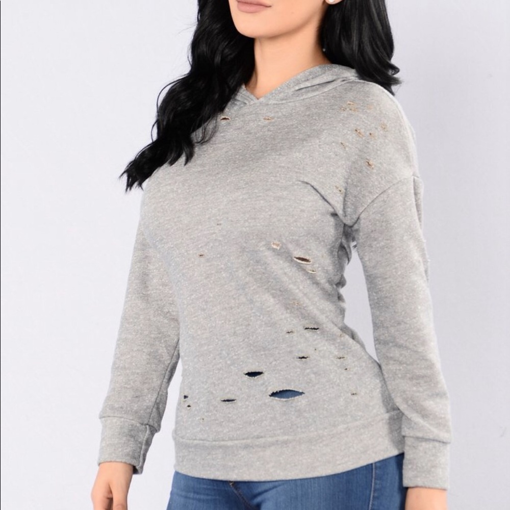 Fashion nova distressed hoodie
